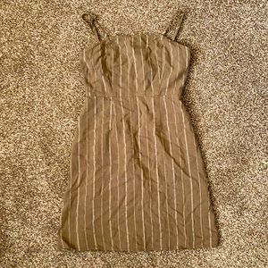 Sky and Sparrow musky green striped dress